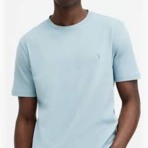 All Saint's Men's Brace Brushed Cotton Crew Neck T-Shirt XL Light Blue